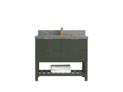 Catalina 42 in W x 22 in D Free Standing Reeded Single Sink Bathroom Vanity - Willow Bath and Vanity