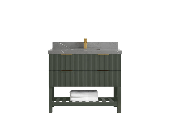 Catalina 42 in W x 22 in D Free Standing Reeded Single Sink Bathroom Vanity - photo 32