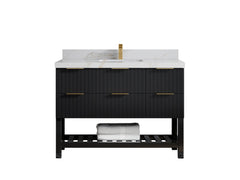Catalina 48 in W x 22 in D Free Standing Reeded Single Sink Bathroom Vanity - photo 19