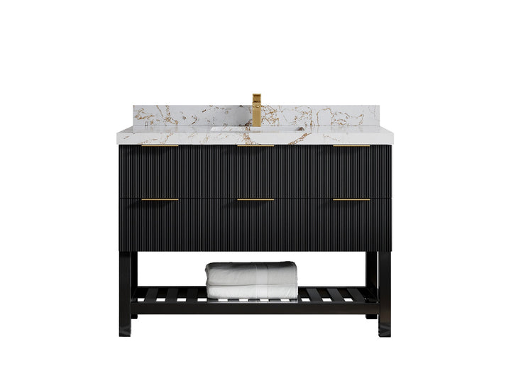 Catalina 48 in W x 22 in D Free Standing Reeded Single Sink Bathroom Vanity - photo 31