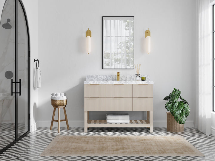 Catalina 48 in W x 22 in D Free Standing Reeded Single Sink Bathroom Vanity - photo 4