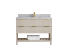 Catalina 48 in W x 22 in D Free Standing Reeded Single Sink Bathroom Vanity - photo 25