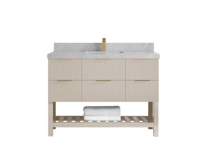 Catalina 48 in W x 22 in D Free Standing Reeded Single Sink Bathroom Vanity - photo 31