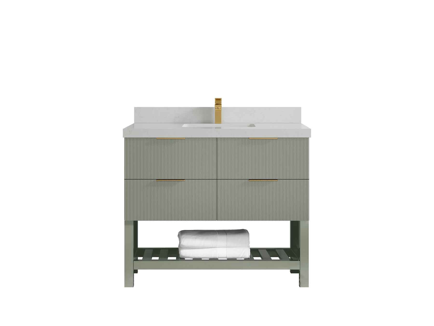 Catalina 48 in W x 22 in D Free Standing Reeded Single Sink Bathroom Vanity - Willow Bath and Vanity