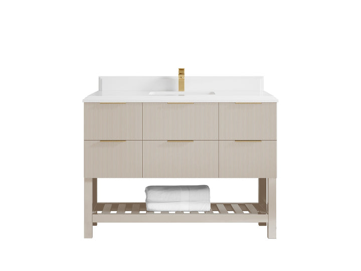 Catalina 48 in W x 22 in D Free Standing Reeded Single Sink Bathroom Vanity - photo 27