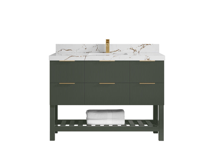 Catalina 48 in W x 22 in D Free Standing Reeded Single Sink Bathroom Vanity - photo 34
