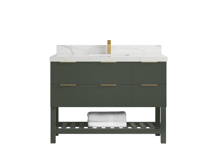 Catalina 48 in W x 22 in D Free Standing Reeded Single Sink Bathroom Vanity - photo 22