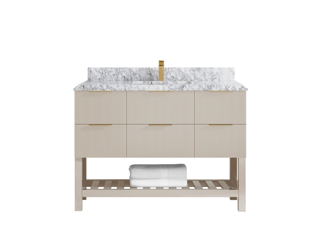 Catalina 48 in W x 22 in D Free Standing Reeded Single Sink Bathroom Vanity - Willow Bath and Vanity