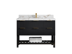 Catalina 48 in W x 22 in D Free Standing Reeded Single Sink Bathroom Vanity - photo 29
