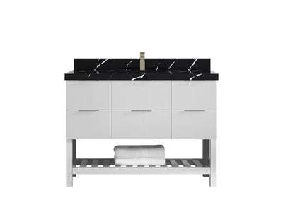 Catalina 48 in W x 22 in D Free Standing Reeded Single Sink Bathroom Vanity - Willow Bath and Vanity