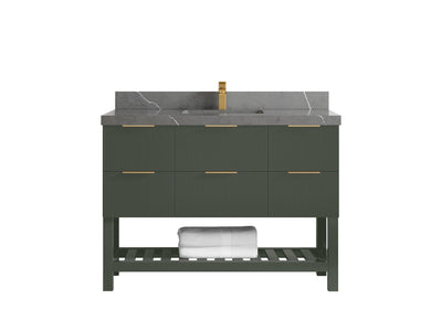 Catalina 48 in W x 22 in D Free Standing Reeded Single Sink Bathroom Vanity - Willow Bath and Vanity