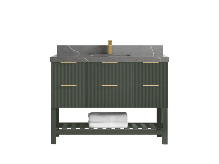 Catalina 48 in W x 22 in D Free Standing Reeded Single Sink Bathroom Vanity - photo 32