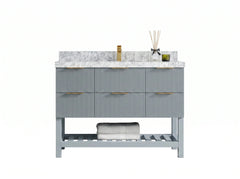 Catalina 48 in W x 22 in D Free Standing Reeded Single Sink Bathroom Vanity - photo 1