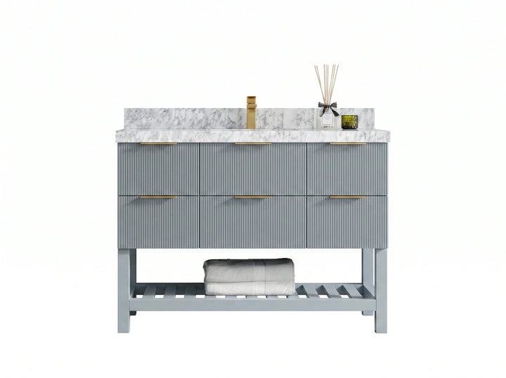 Catalina 48 in W x 22 in D Free Standing Reeded Single Sink Bathroom Vanity - photo 1