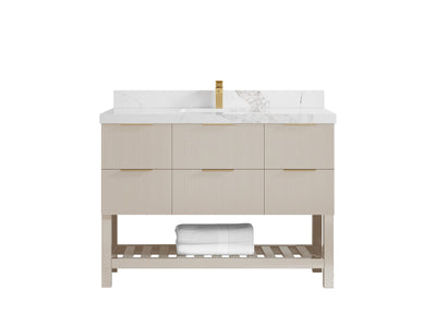 Catalina 48 in W x 22 in D Free Standing Reeded Single Sink Bathroom Vanity - Willow Bath and Vanity