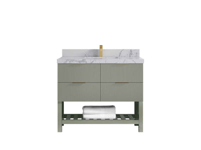 Catalina 48 in W x 22 in D Free Standing Reeded Single Sink Bathroom Vanity - Willow Bath and Vanity