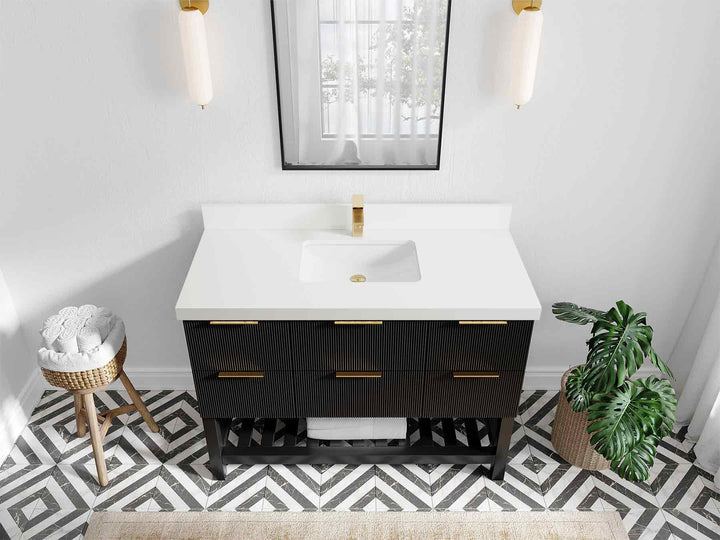 Catalina 48 in W x 22 in D Free Standing Reeded Single Sink Bathroom Vanity - photo 36