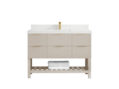 Catalina 48 in W x 22 in D Free Standing Reeded Single Sink Bathroom Vanity - photo 37