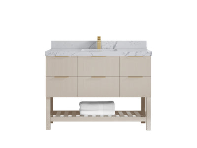 Catalina 48 in W x 22 in D Free Standing Reeded Single Sink Bathroom Vanity - Willow Bath and Vanity