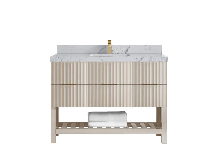 Catalina 48 in W x 22 in D Free Standing Reeded Single Sink Bathroom Vanity - photo 41