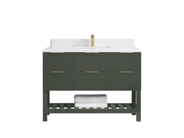 Catalina 48 in W x 22 in D Free Standing Reeded Single Sink Bathroom Vanity - photo 48