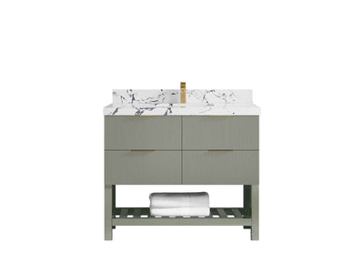 Catalina 48 in W x 22 in D Free Standing Reeded Single Sink Bathroom Vanity - Willow Bath and Vanity