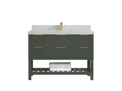 Catalina 48 in W x 22 in D Free Standing Reeded Single Sink Bathroom Vanity - photo 16