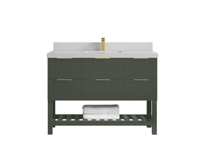 Catalina 48 in W x 22 in D Free Standing Reeded Single Sink Bathroom Vanity - Willow Bath and Vanity