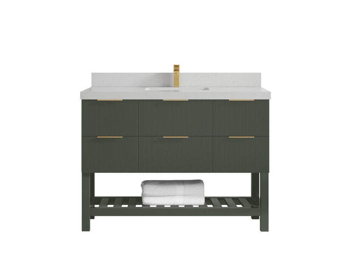 Catalina 48 in W x 22 in D Free Standing Reeded Single Sink Bathroom Vanity - photo 16