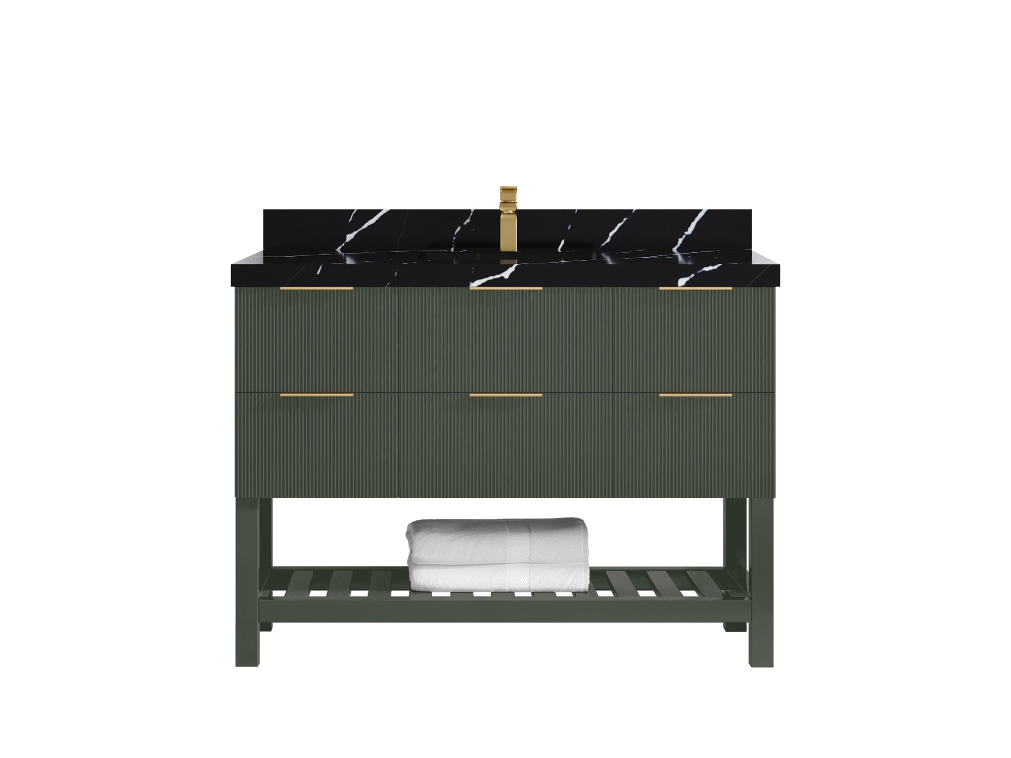 Catalina 48 in W x 22 in D Free Standing Reeded Single Sink Bathroom Vanity - Willow Bath and Vanity