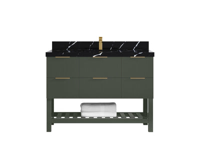 Catalina 48 in W x 22 in D Free Standing Reeded Single Sink Bathroom Vanity - Willow Bath and Vanity