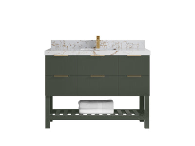 Catalina 48 in W x 22 in D Free Standing Reeded Single Sink Bathroom Vanity - Willow Bath and Vanity