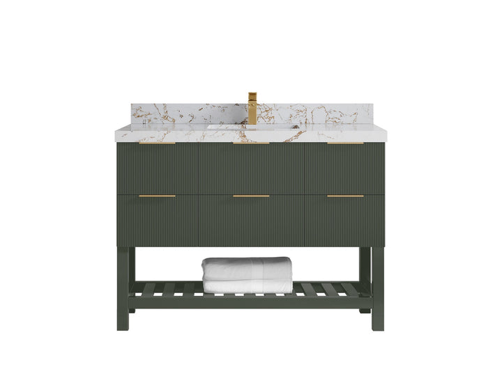Catalina 48 in W x 22 in D Free Standing Reeded Single Sink Bathroom Vanity - photo 36