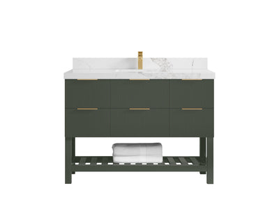 Catalina 48 in W x 22 in D Free Standing Reeded Single Sink Bathroom Vanity - Willow Bath and Vanity