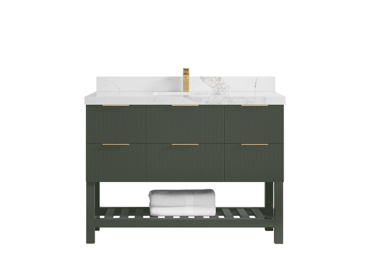 Catalina 48 in W x 22 in D Free Standing Reeded Single Sink Bathroom Vanity - photo 24