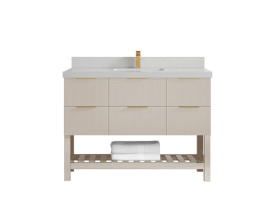 Catalina 48 in W x 22 in D Free Standing Reeded Single Sink Bathroom Vanity - Willow Bath and Vanity