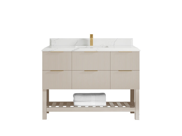 Catalina 48 in W x 22 in D Free Standing Reeded Single Sink Bathroom Vanity - photo 23