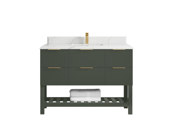 Catalina 48 in W x 22 in D Free Standing Reeded Single Sink Bathroom Vanity - photo 44