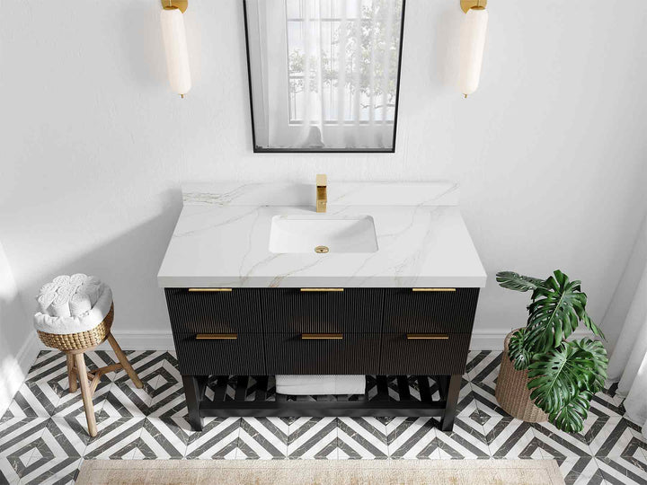 Catalina 48 in W x 22 in D Free Standing Reeded Single Sink Bathroom Vanity - photo 18