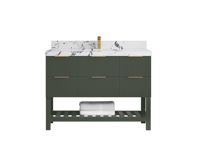 Catalina 48 in W x 22 in D Free Standing Reeded Single Sink Bathroom Vanity - Willow Bath and Vanity