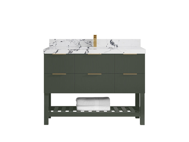 Catalina 48 in W x 22 in D Free Standing Reeded Single Sink Bathroom Vanity - photo 38