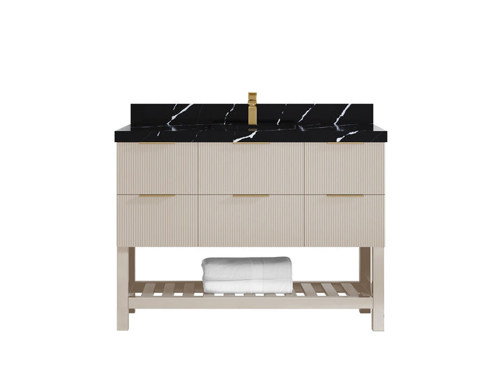 Catalina 48 in W x 22 in D Free Standing Reeded Single Sink Bathroom Vanity - photo 9