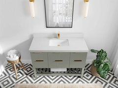 Catalina 48 in W x 22 in D Free Standing Reeded Single Sink Bathroom Vanity - photo 9