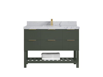 Catalina 48 in W x 22 in D Free Standing Reeded Single Sink Bathroom Vanity - Willow Bath and Vanity