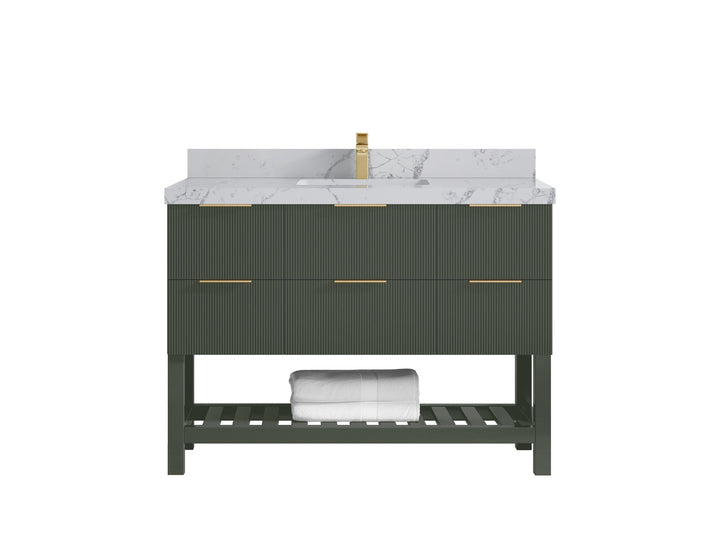 Catalina 48 in W x 22 in D Free Standing Reeded Single Sink Bathroom Vanity - photo 40