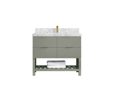 Catalina 48 in W x 22 in D Free Standing Reeded Single Sink Bathroom Vanity - Willow Bath and Vanity