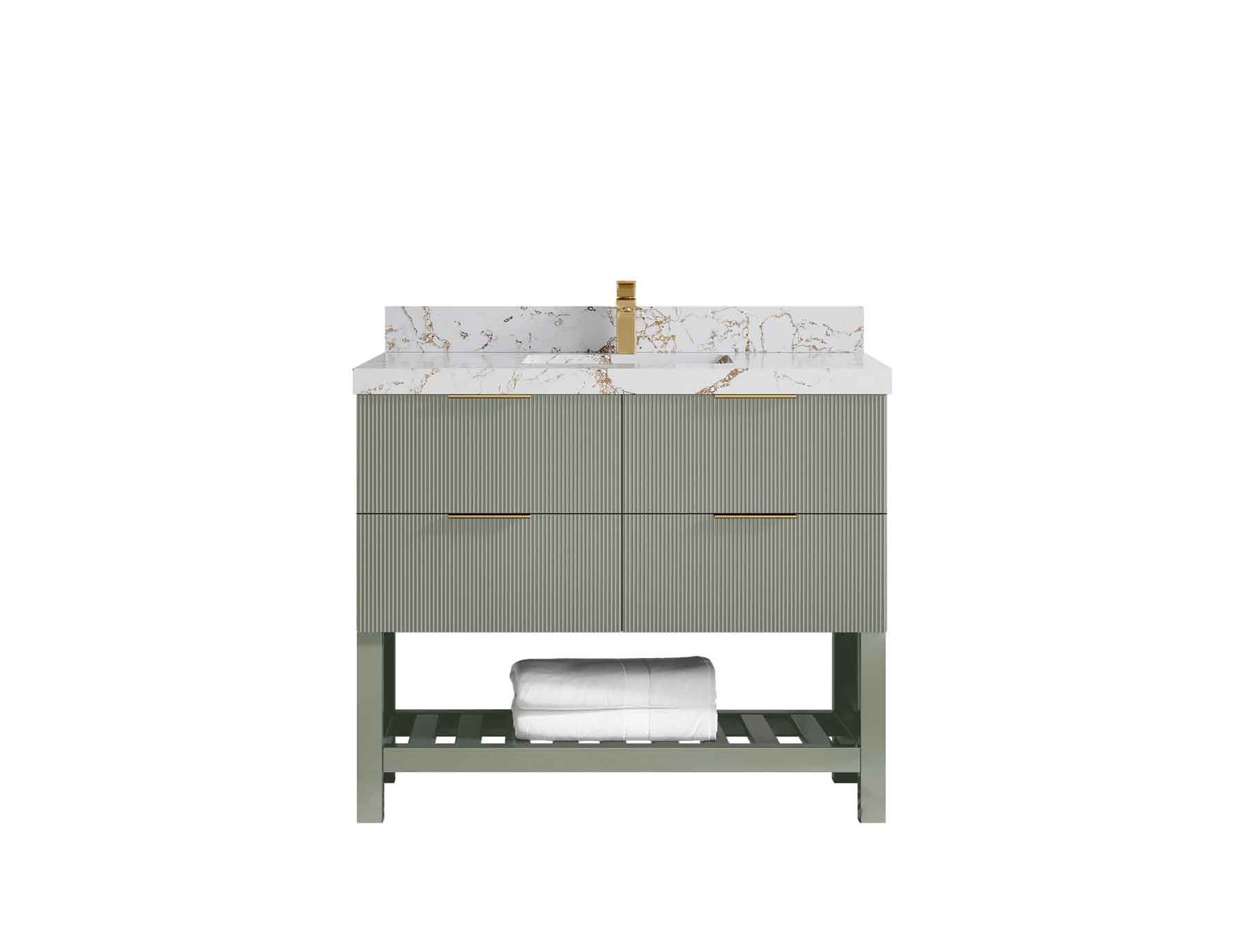 Catalina 48 in W x 22 in D Free Standing Reeded Single Sink Bathroom Vanity - Willow Bath and Vanity