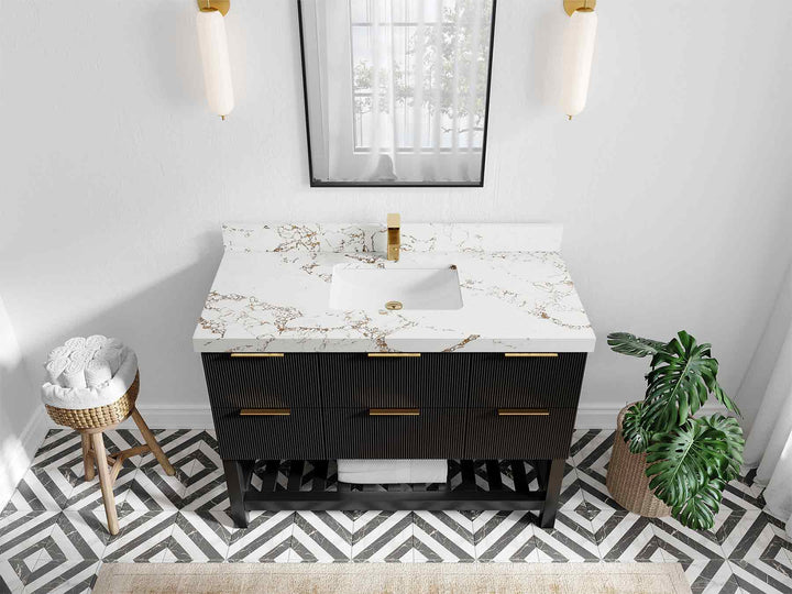 Catalina 48 in W x 22 in D Free Standing Reeded Single Sink Bathroom Vanity - photo 30