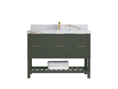 Catalina 48 in W x 22 in D Free Standing Reeded Single Sink Bathroom Vanity - Willow Bath and Vanity