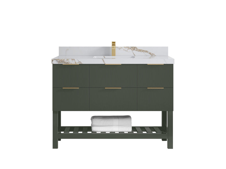 Catalina 48 in W x 22 in D Free Standing Reeded Single Sink Bathroom Vanity - photo 20